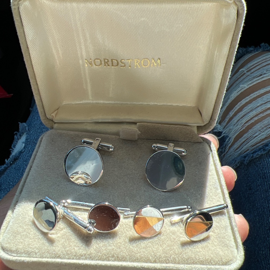 Weh Sterling Silver And 14 Kt Gold Cufflinks